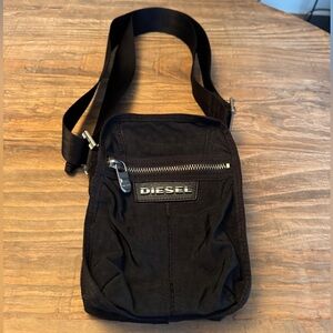 RARE Diesel Men’s Black Nylon Crossbody Bag | Italian Luxury